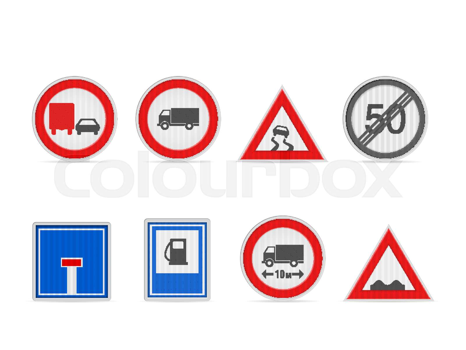 Road sign set | Stock vector | Colourbox