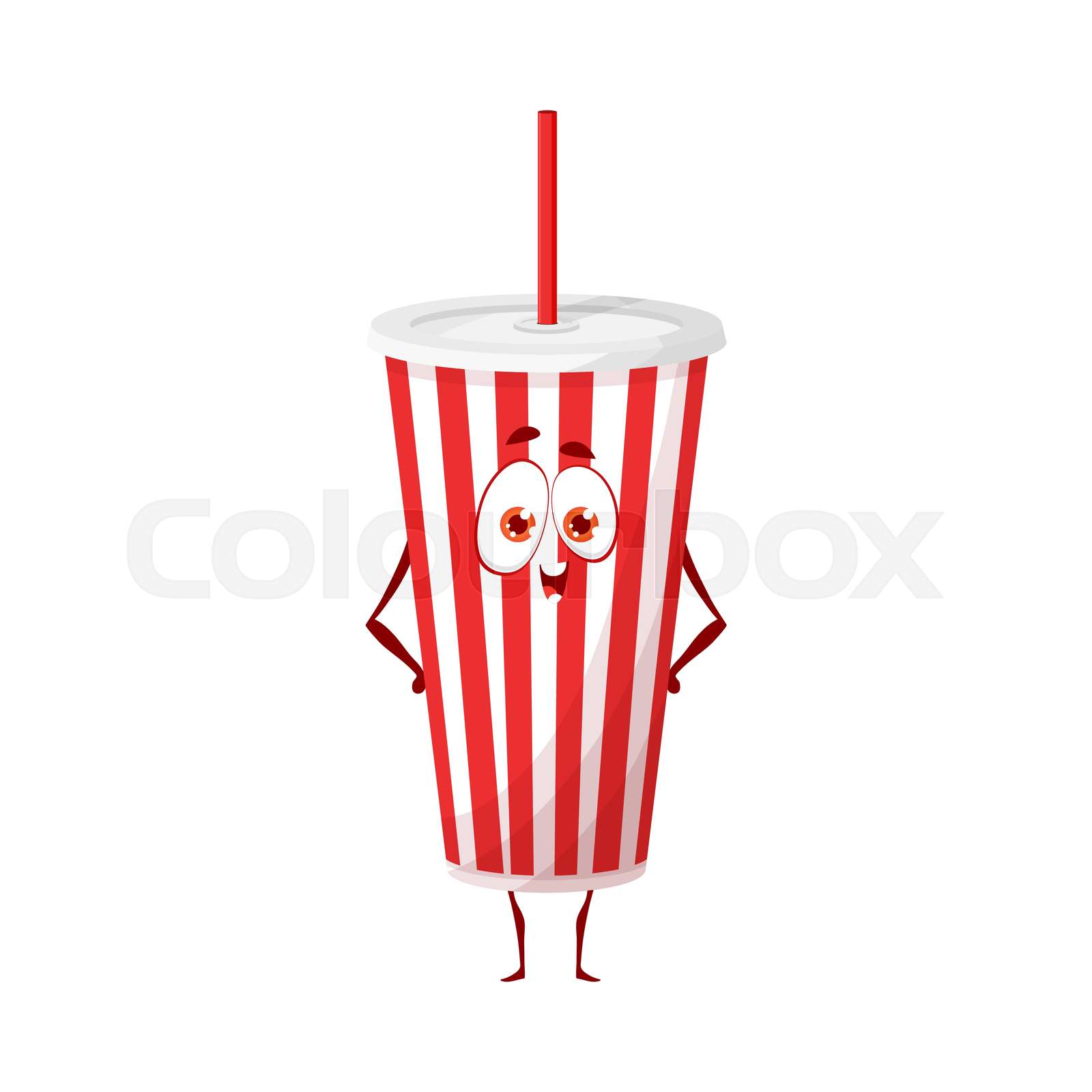Funny soda cup cartoon character, vector drink Stock vector Colourbox