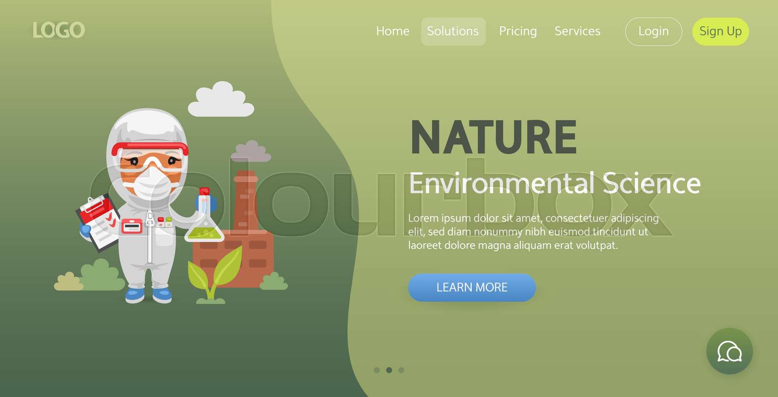 Nature Website Template | Stock vector | Colourbox