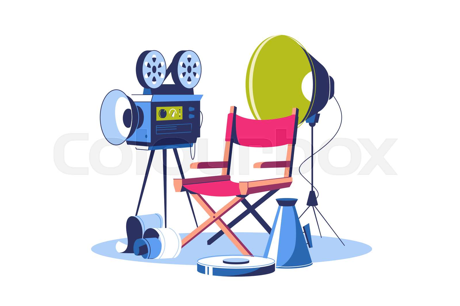 Movie, cinema making professional equipment Stock vector Colourbox