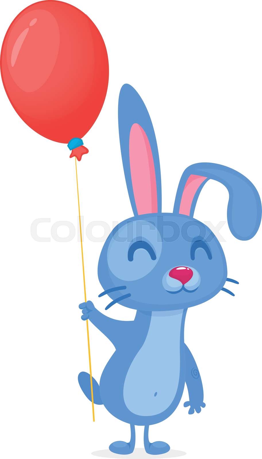 Happy cute bunny cartoon. Easter vector rabbit illustration | Stock