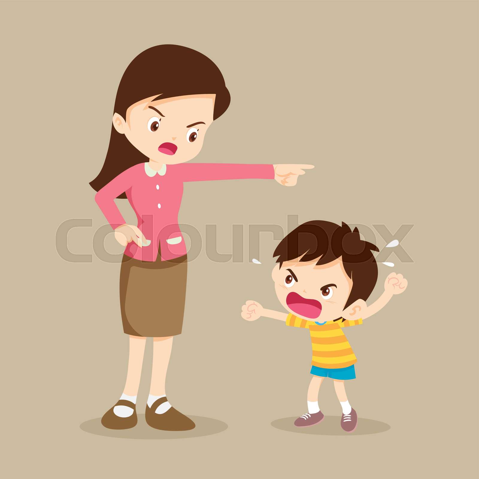 teacher scolding student boy rampage Stock vector Colourbox