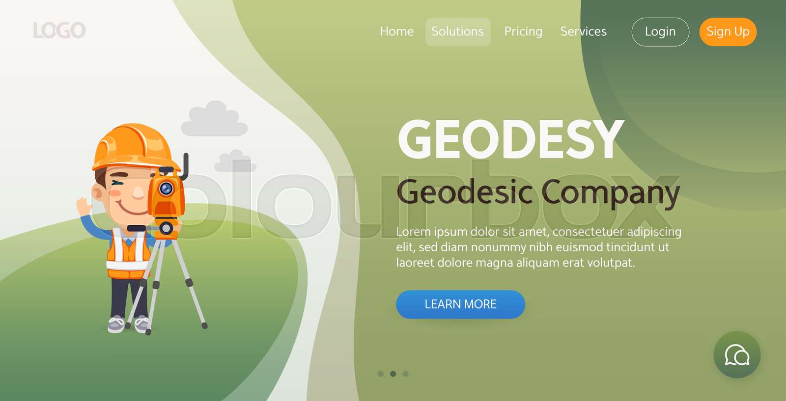 Geodesy Website Template | Stock vector | Colourbox