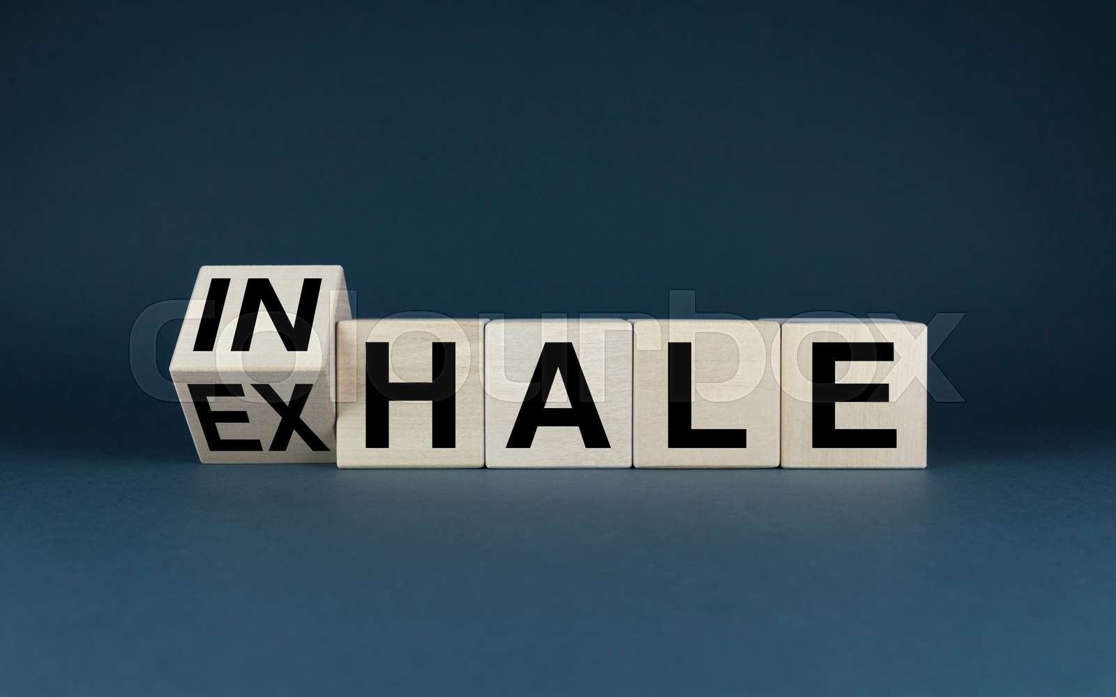 Cubes Form Words Inhale Exhale Extensive Concept From Meditation 