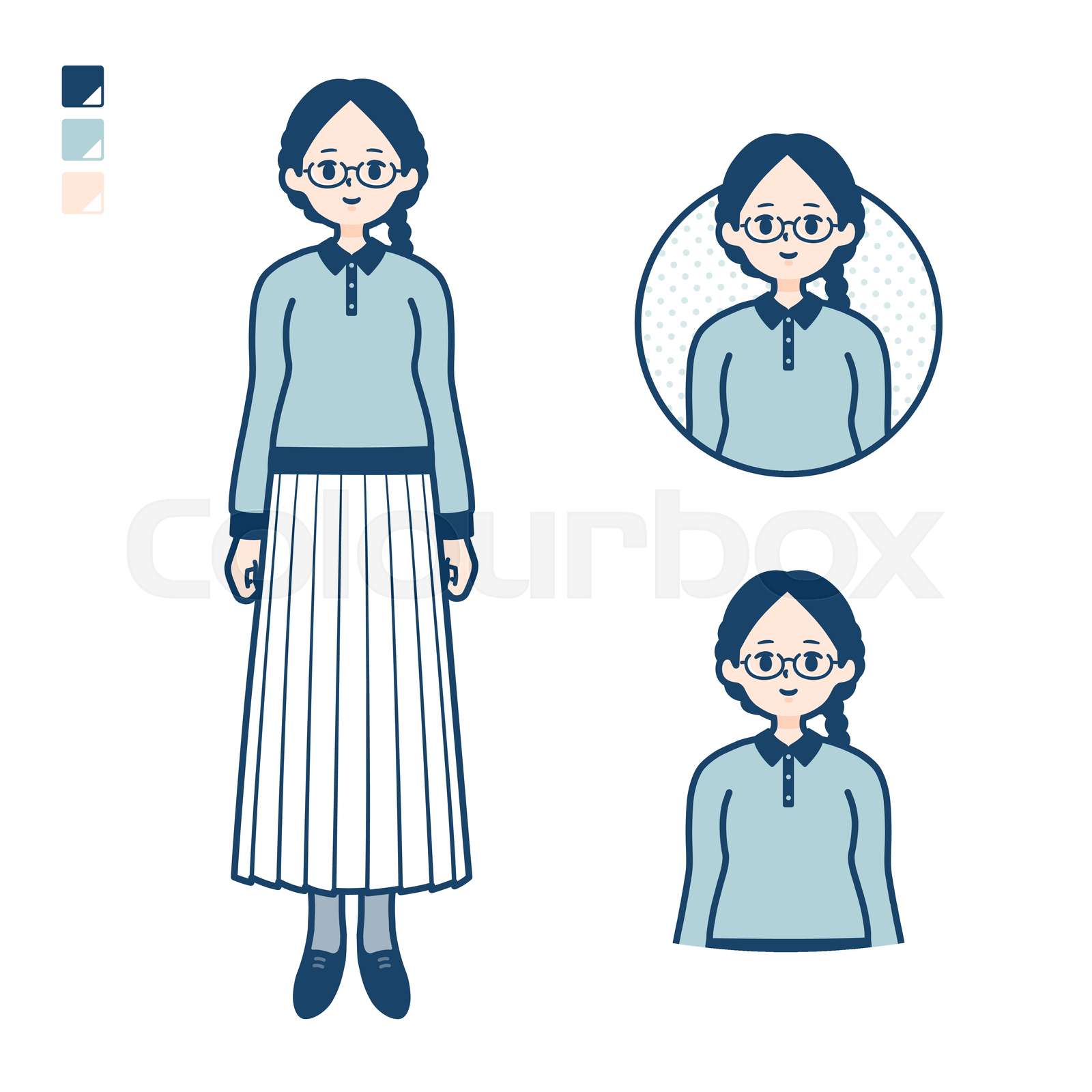 A young woman with glasses with Smiling images Stock vector Colourbox