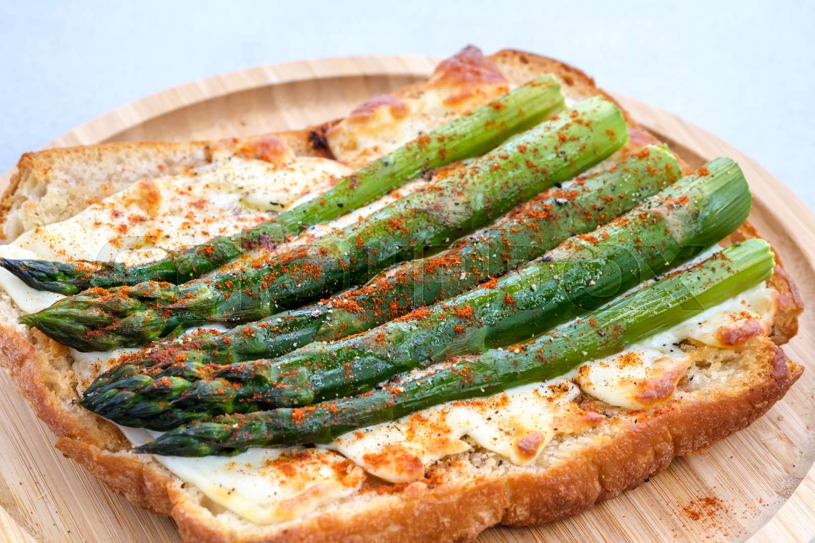 Asparagus mozzarella sandwich Stock image Colourbox