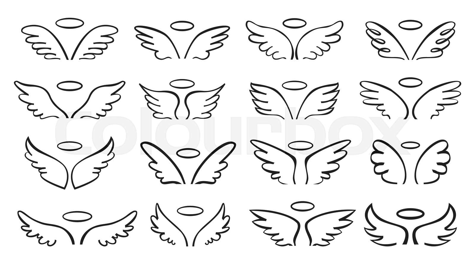 Angel With Halo Outline Template