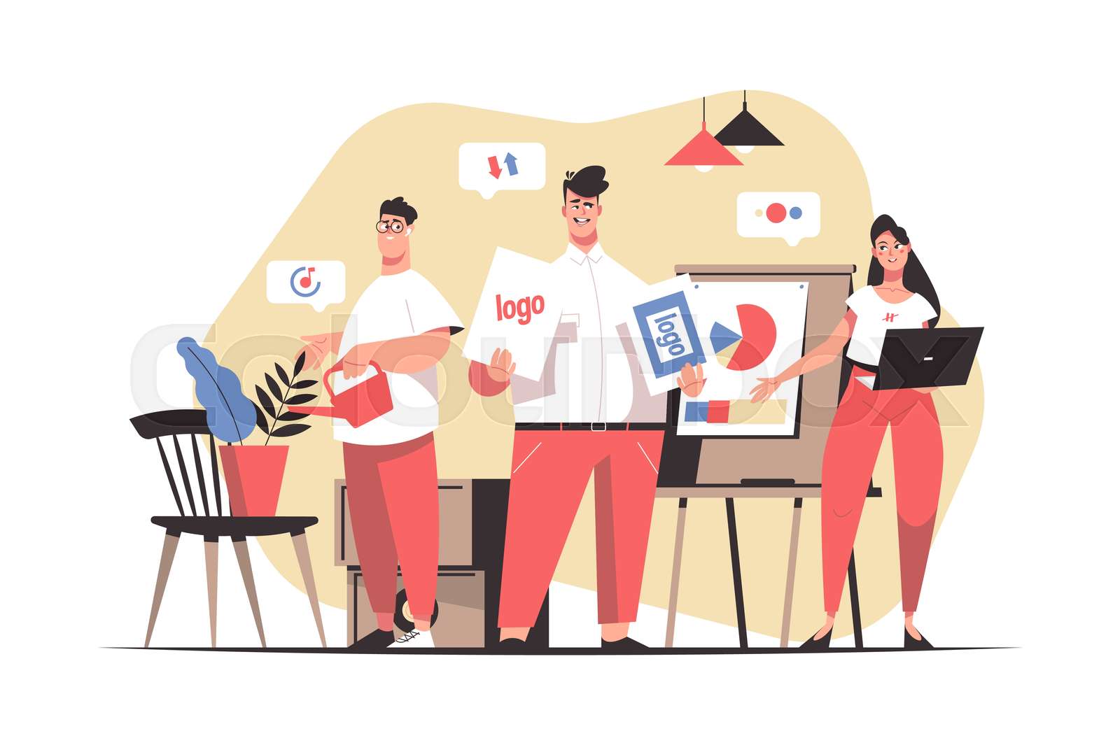 Clever people together in team work Stock vector Colourbox