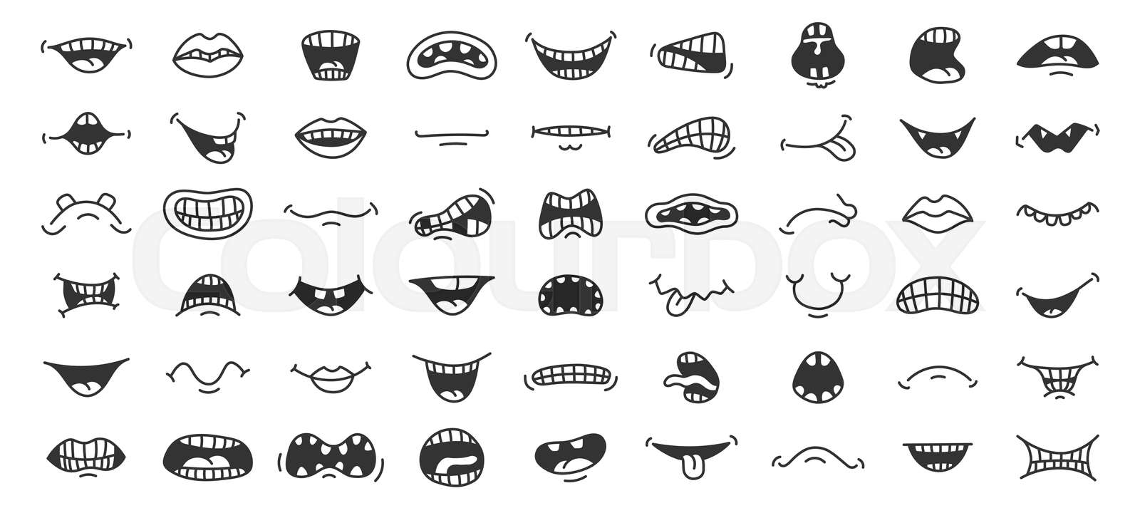 Monster Mouth Black And White Printables