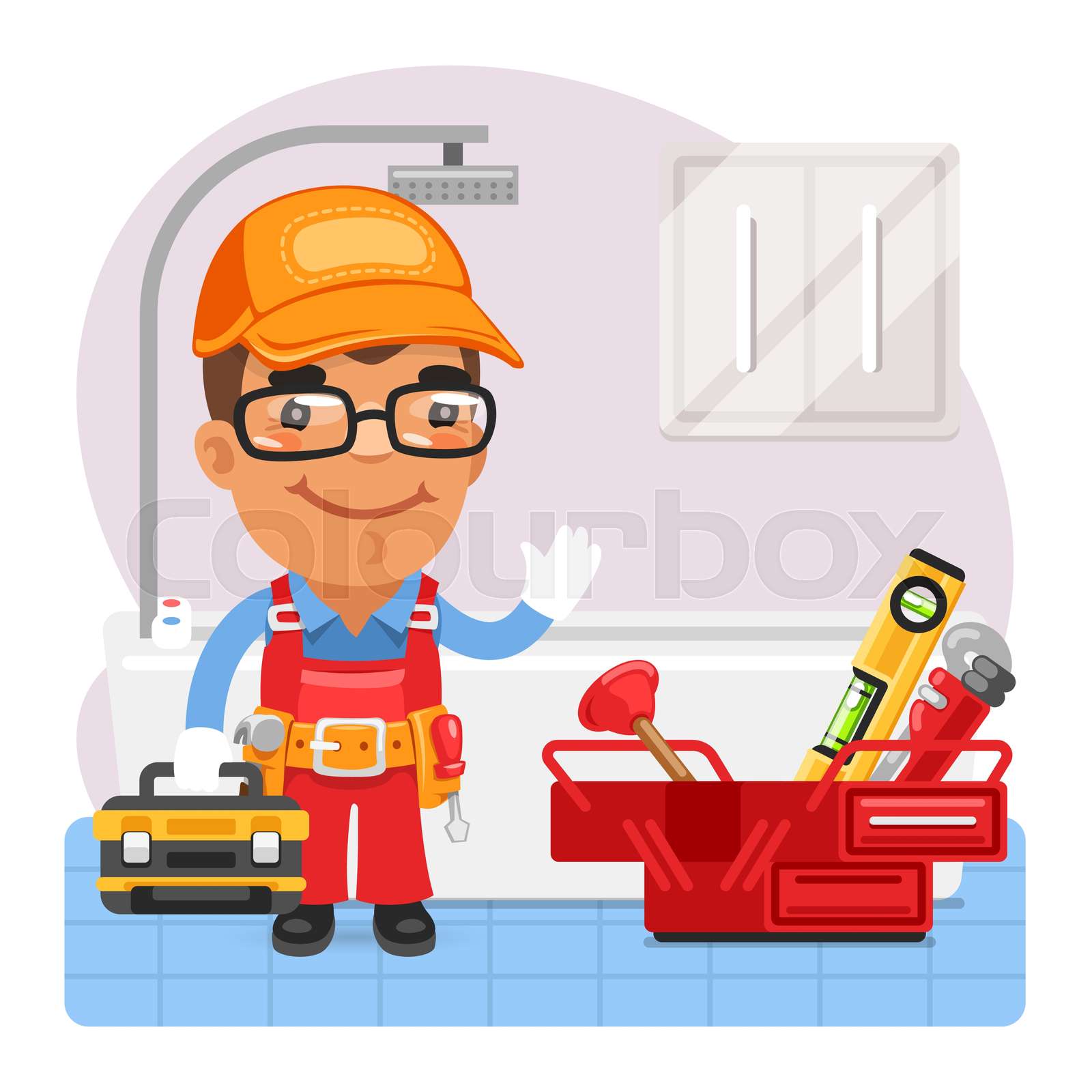 Bathroom Renovation Worker | Stock vector | Colourbox