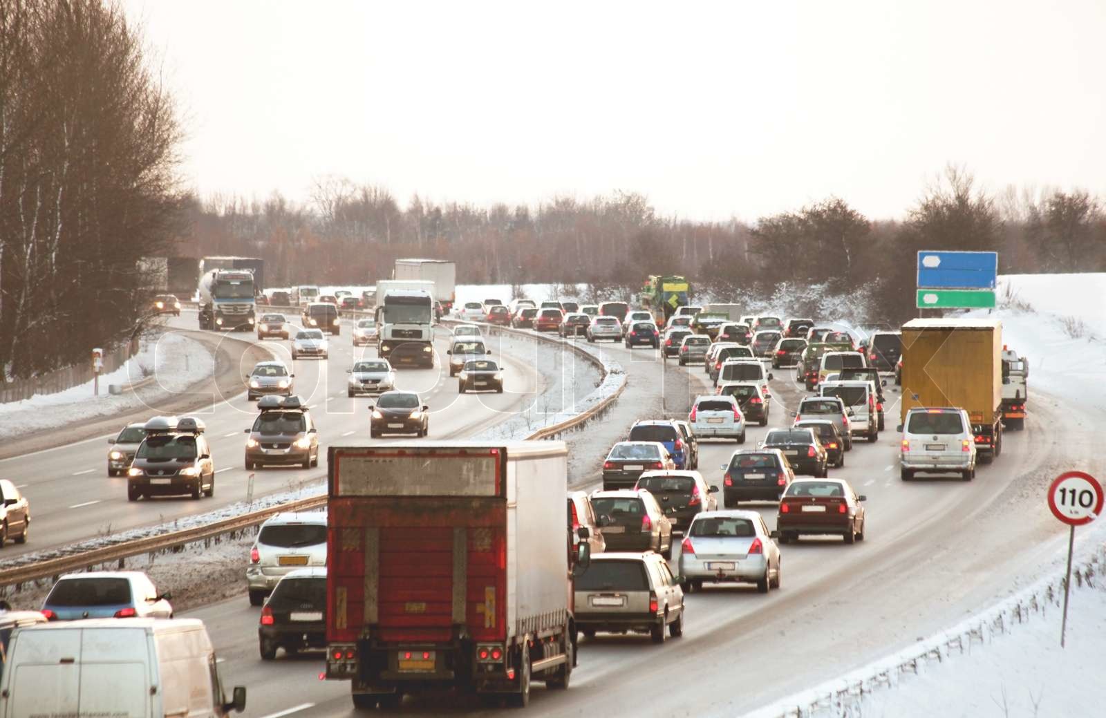 traffic, freeway, denmark Stock image Colourbox