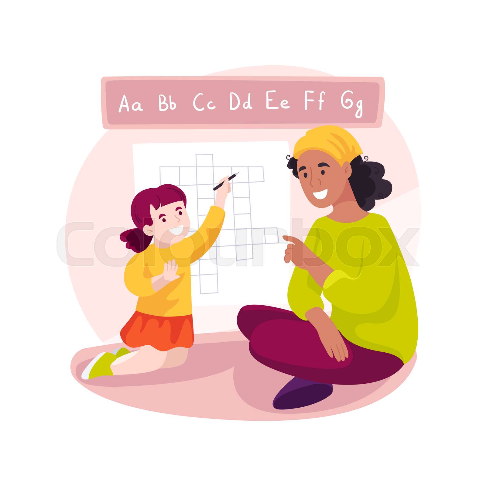 Solve Crossword Puzzle Isolated Cartoon Vector Illustration Stock Solve Crossword Puzzle Isolated Cartoon Vector Illustration Stock