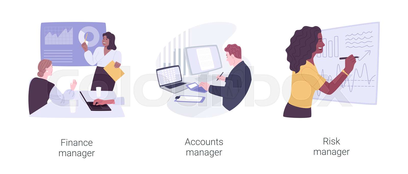 Corporate finance isolated cartoon vector illustrations set. | Stock