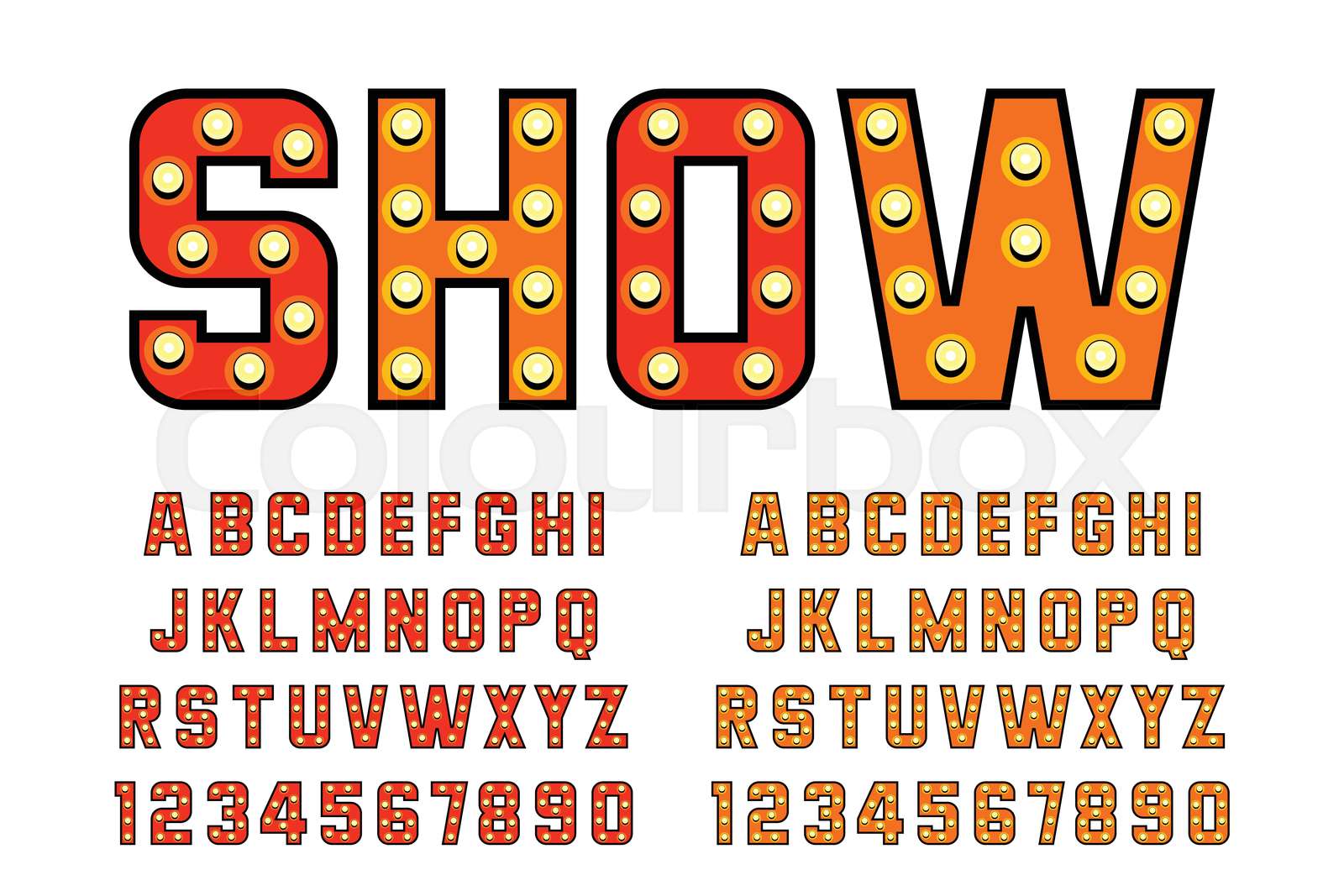 Light bulb font Stock vector Colourbox