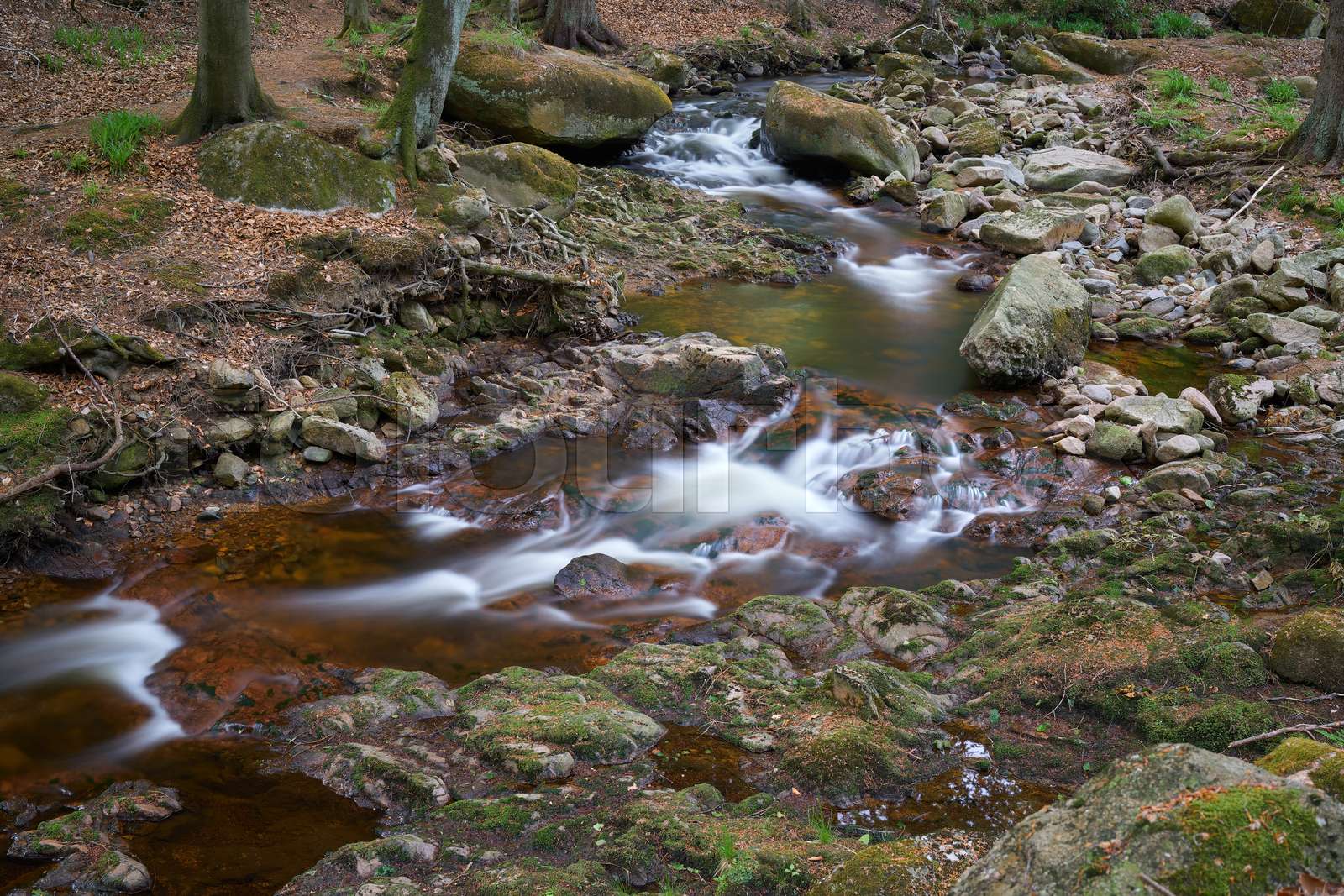 Der Fluss Ilse bei Ilsenburg am Fuße des Brocken im Nationalpark Harz
