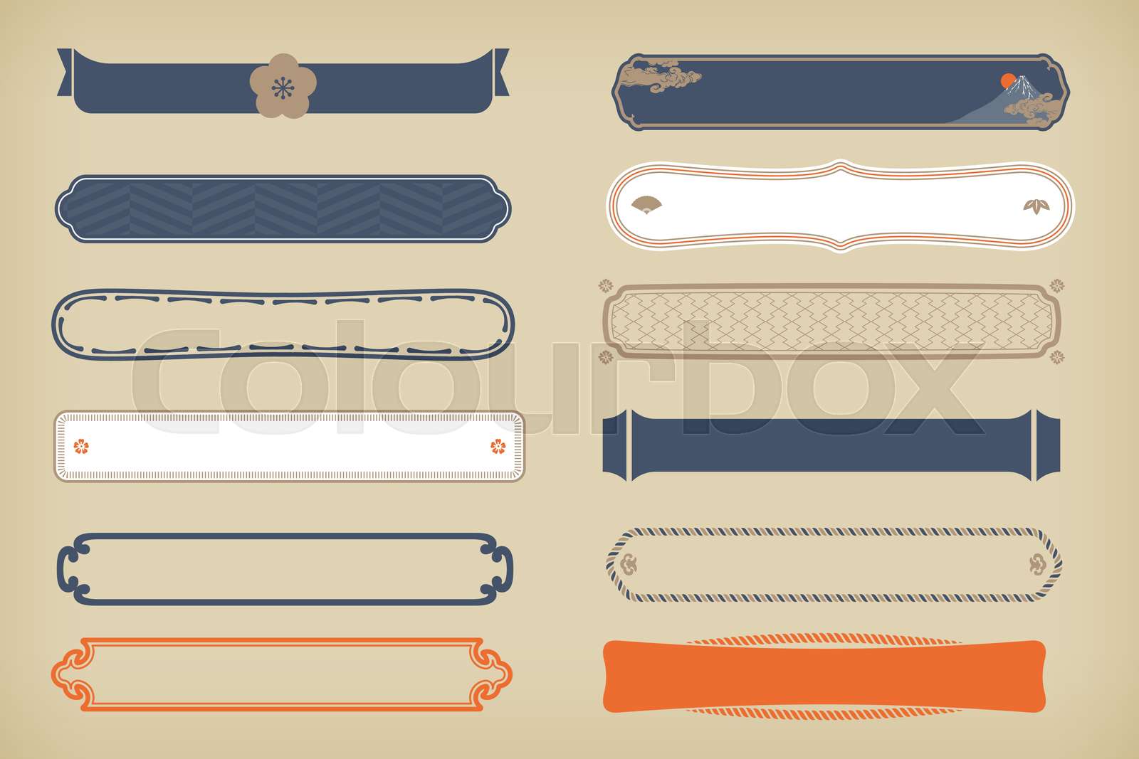 A retro design horizontal label set. | Stock vector | Colourbox