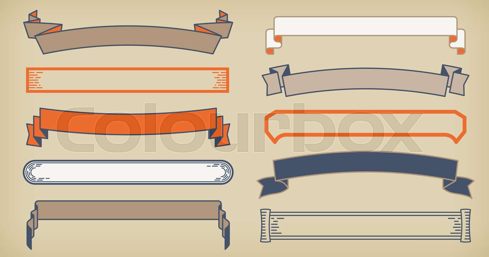 A retro design horizontal label set. | Stock vector | Colourbox