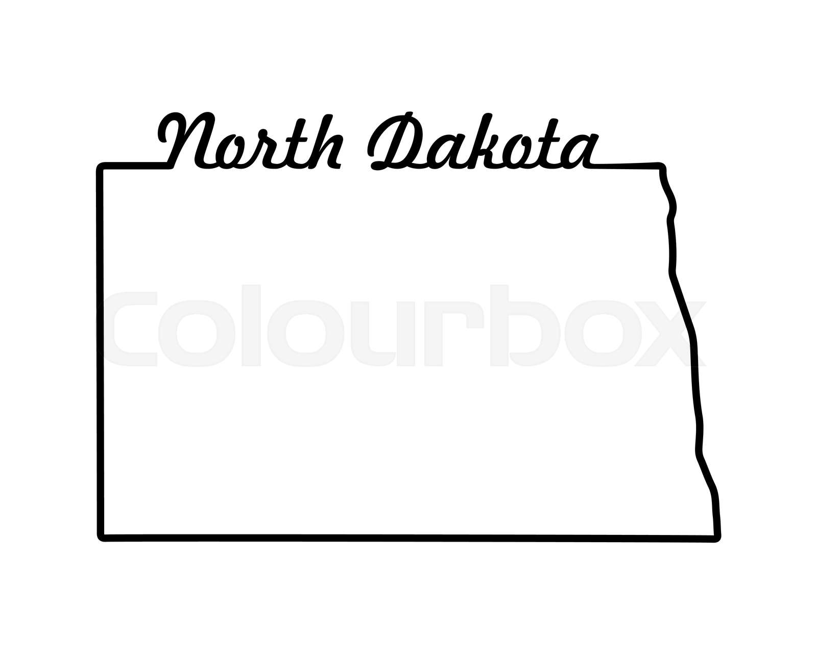 US State Map North Dakota Outline Symbol Vector Illustration Stock 