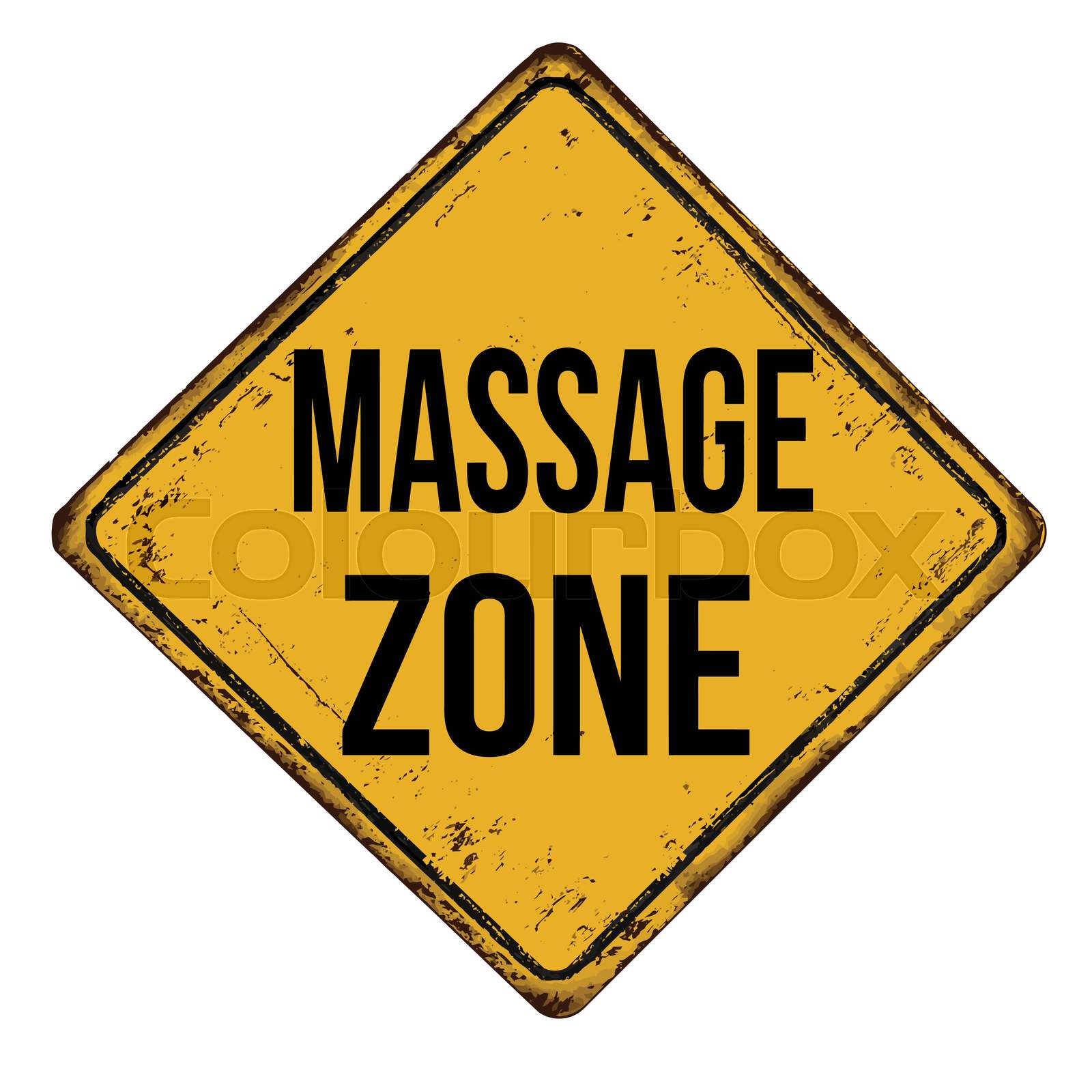 Massage zone vintage rusty metal sign stock vector colourbox