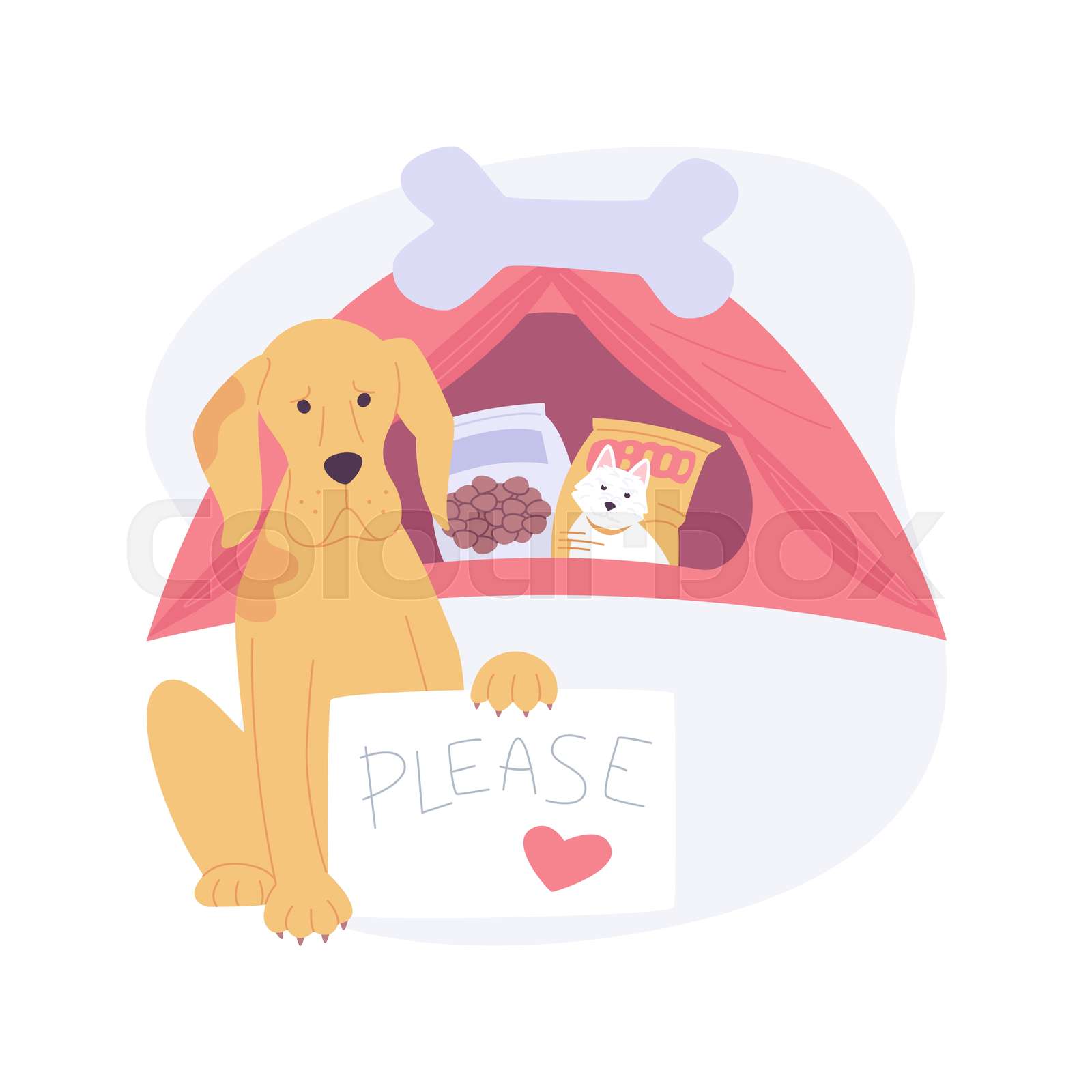 Donate to animal shelter isolated cartoon vector illustrations. Stock