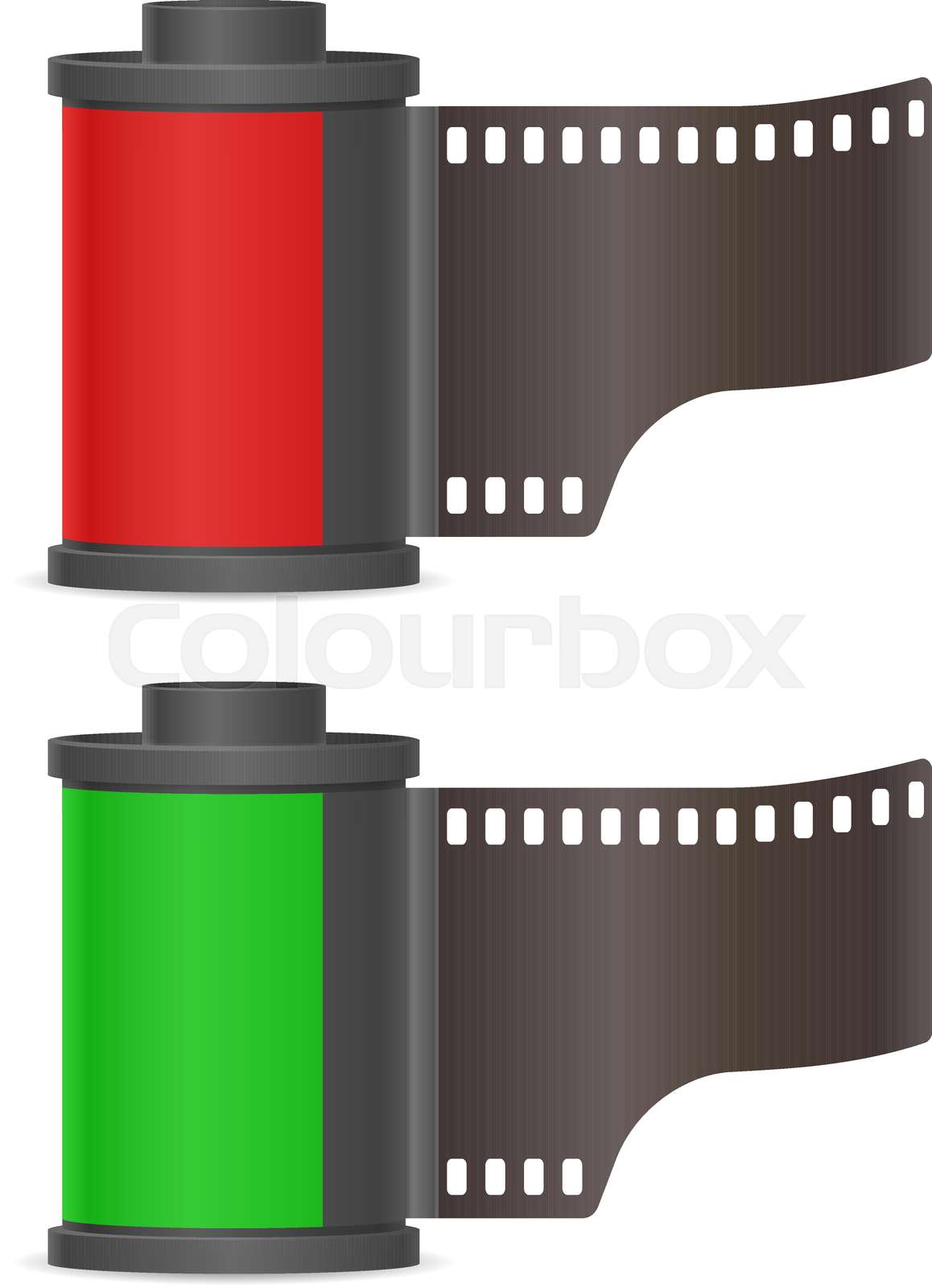 Camera photo film container set | Stock vector | Colourbox