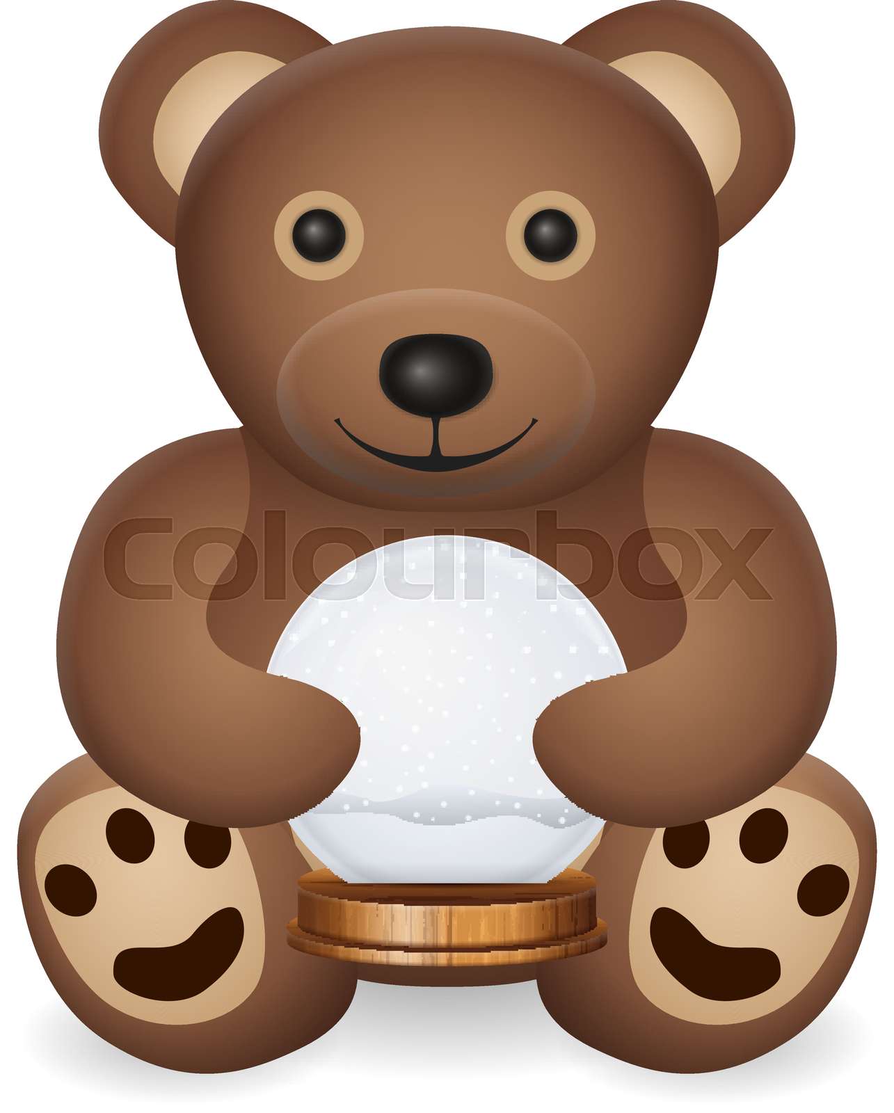 Teddy bear with snow globe | Stock vector | Colourbox