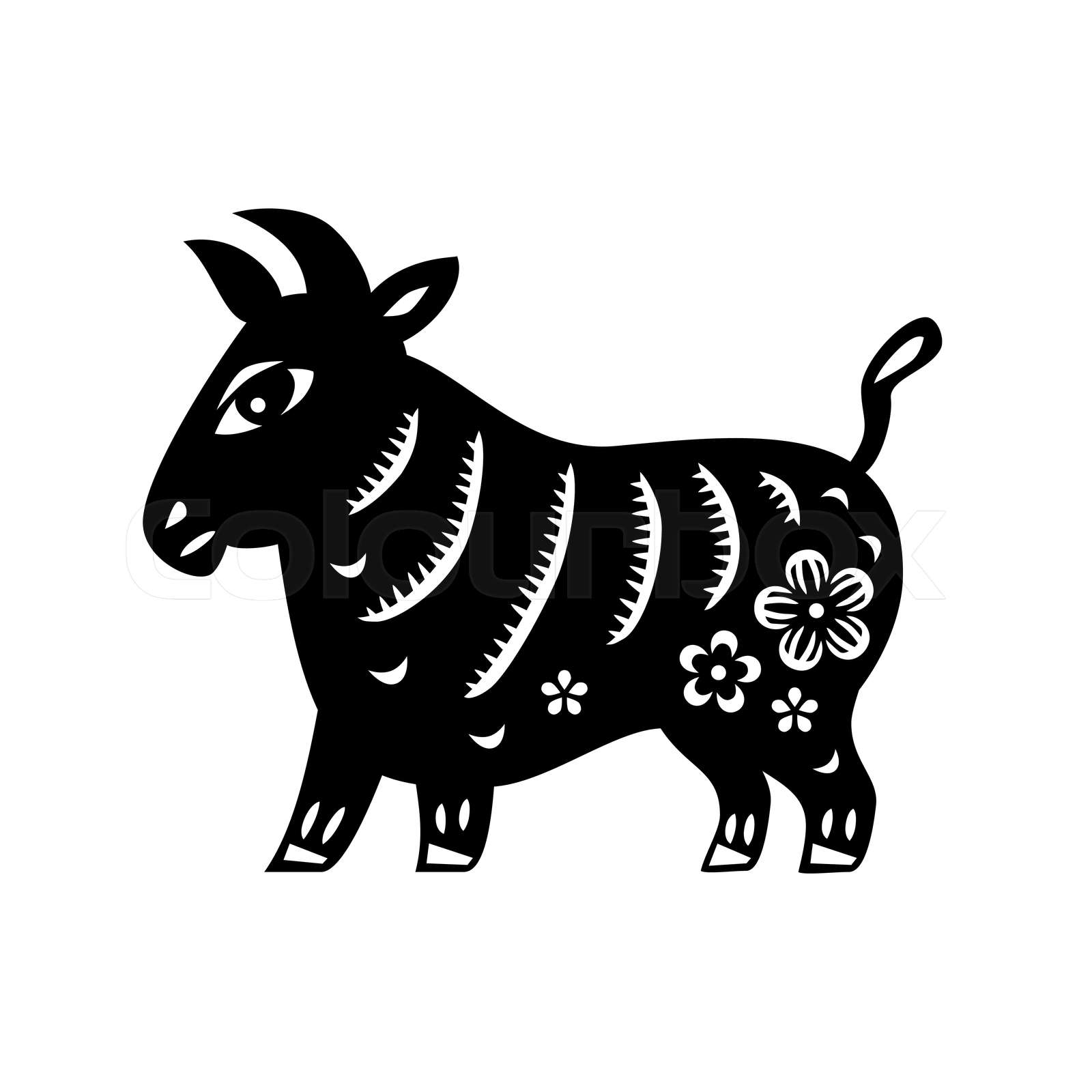 Chinese Zodiac New Year sign bull. Traditional china horoscope animal. Stock vector Colourbox
