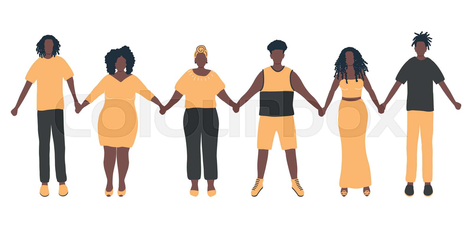 Black people holding hands | Stock vector | Colourbox