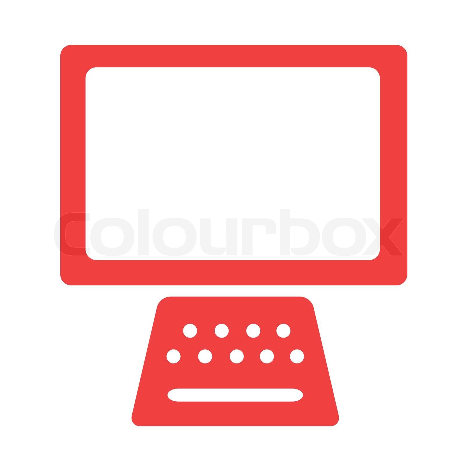 Computer symbol in red | Stock vector | Colourbox