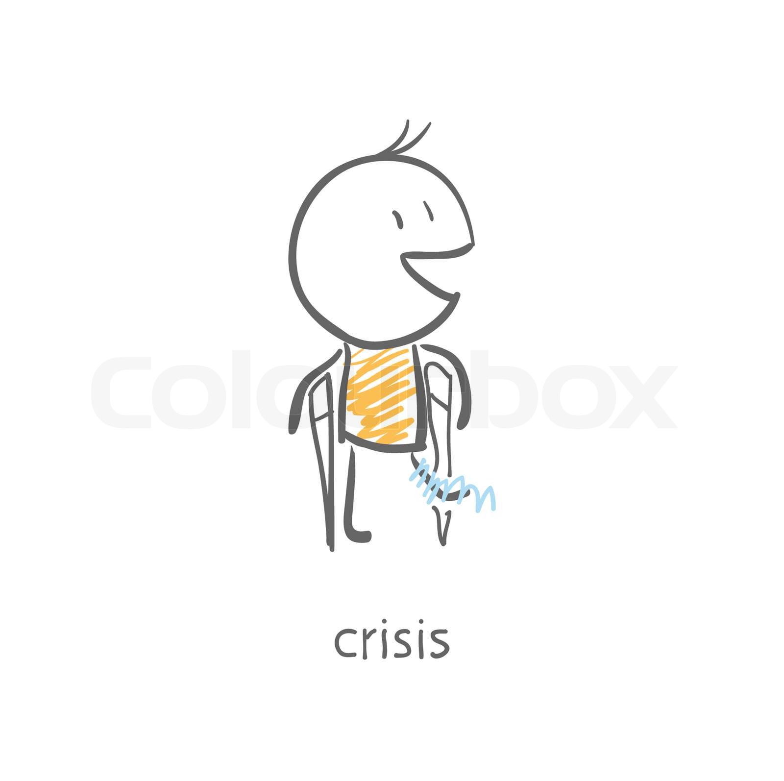 Man With A Broken Leg On Crutches Stock Image Colourbox