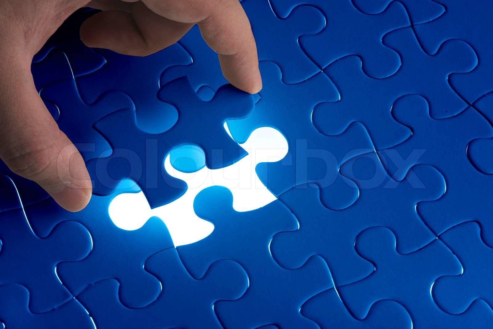 fehlende Jigsaw Puzzlespielstück mit leichten Glanz, Business-Konzept ...