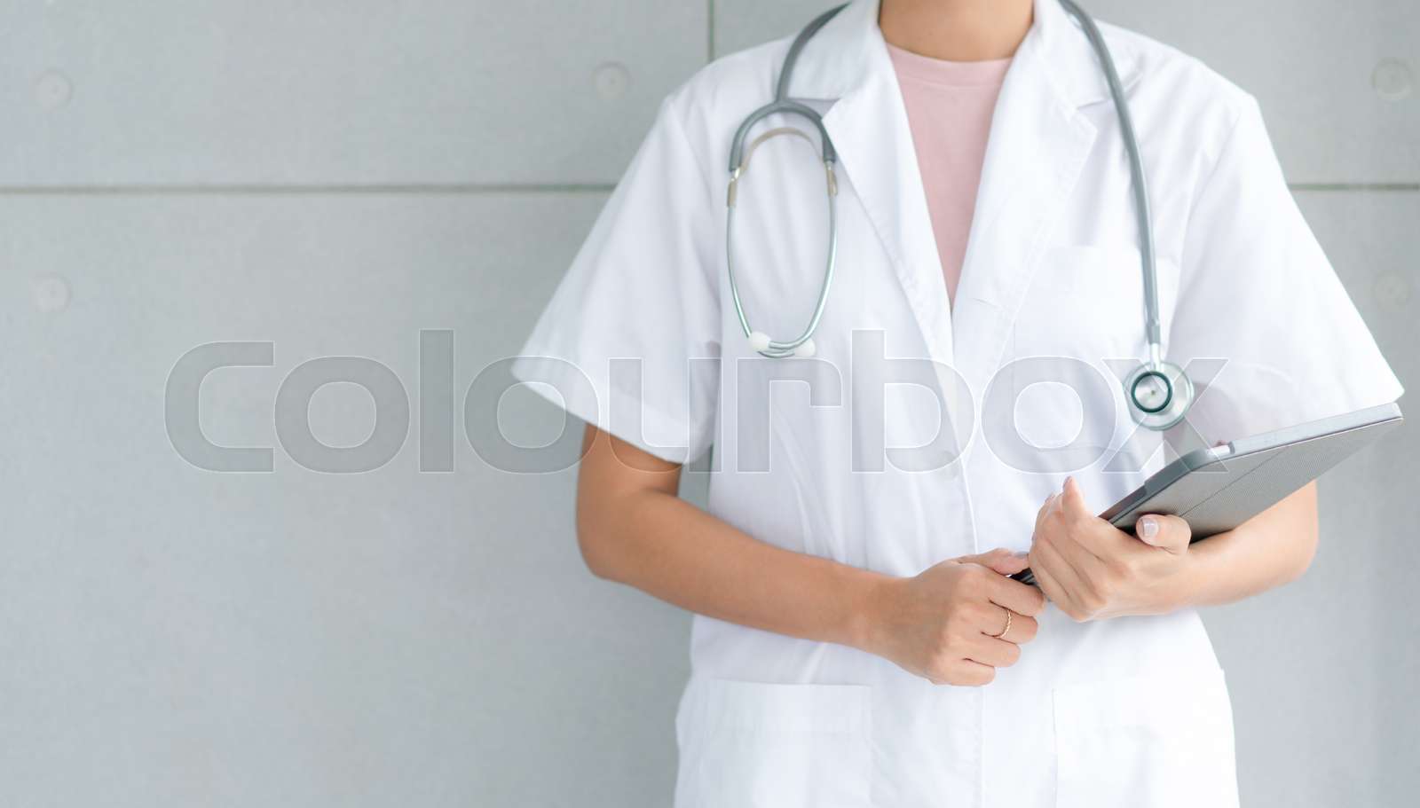 Telemedicine concept. Hands doctor using tablet computer. Doctor online ...