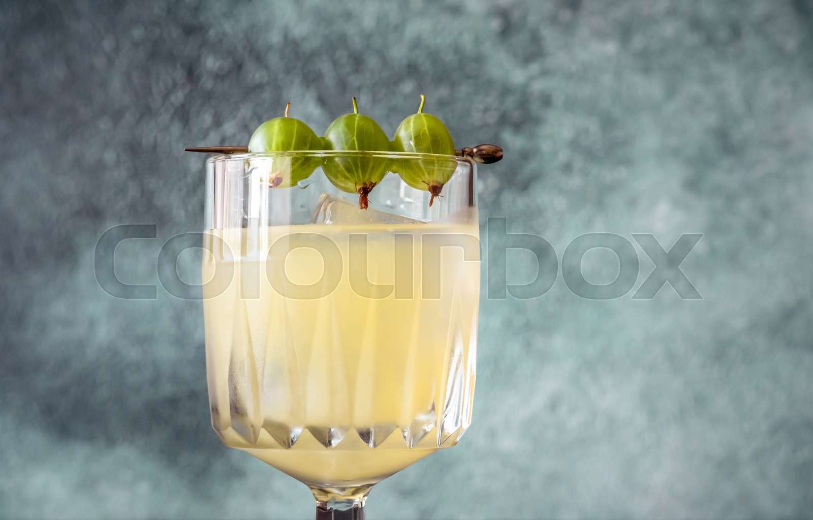 Gooseberry Gin Smash cocktail Stock image Colourbox