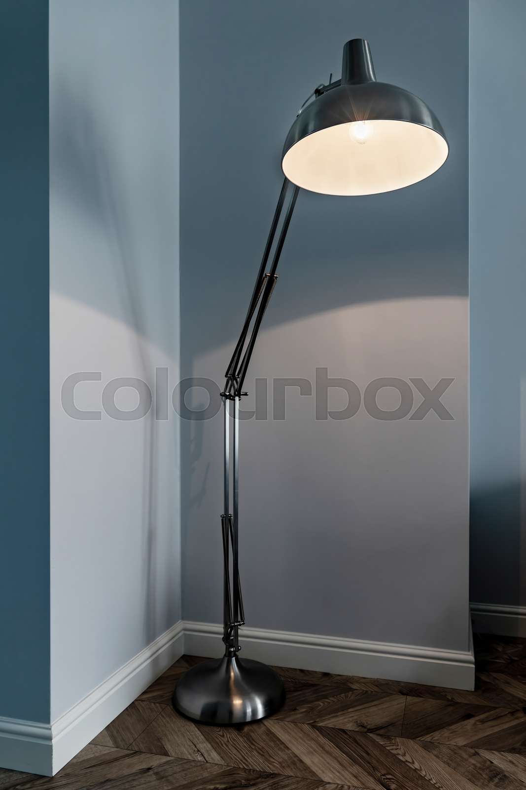 Stylish vintage floor electric lamp Stock image Colourbox
