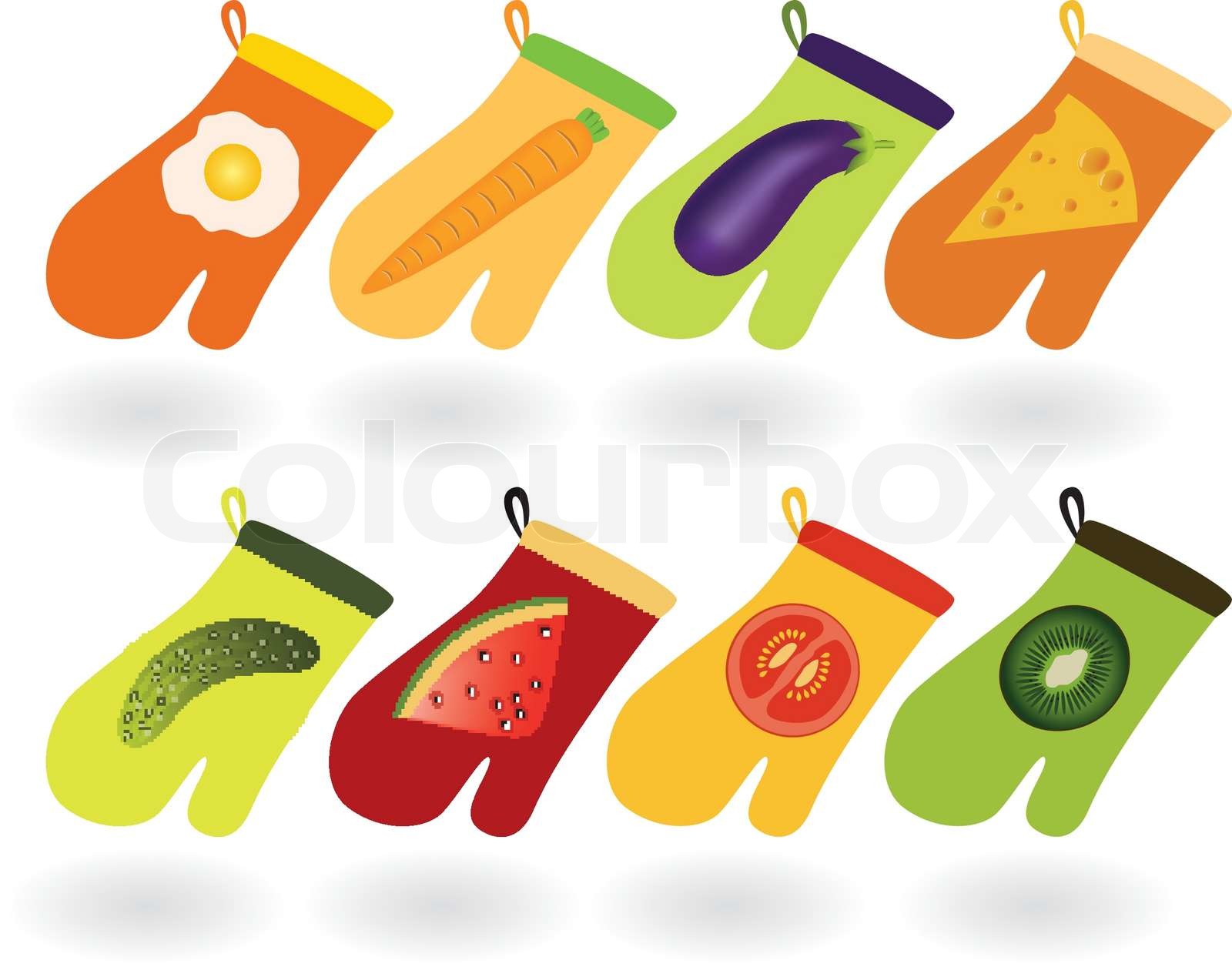 kitchen gloves Stock vector Colourbox