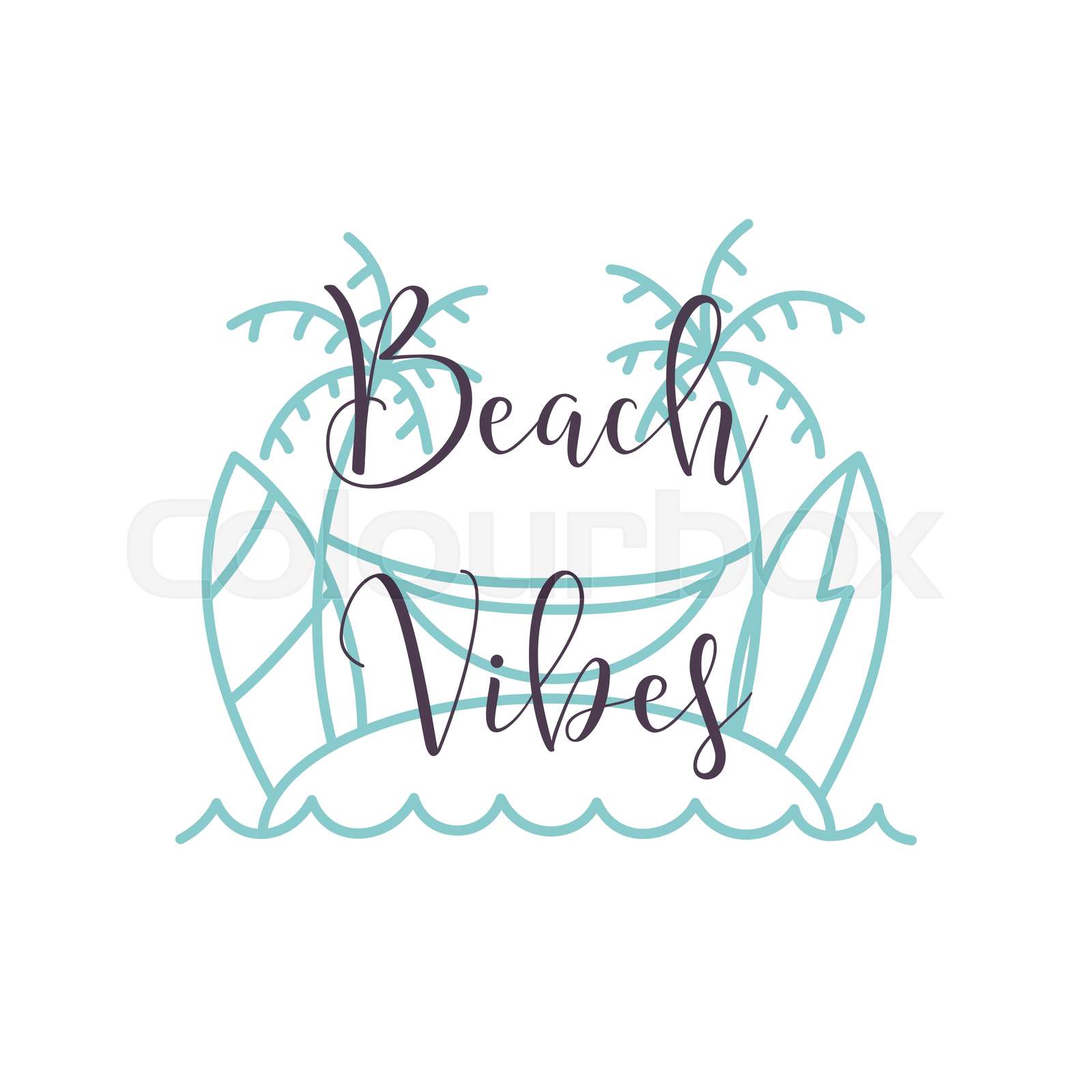linear-logo-with-beach-vibes-text-and-seashore-image-stock-vector