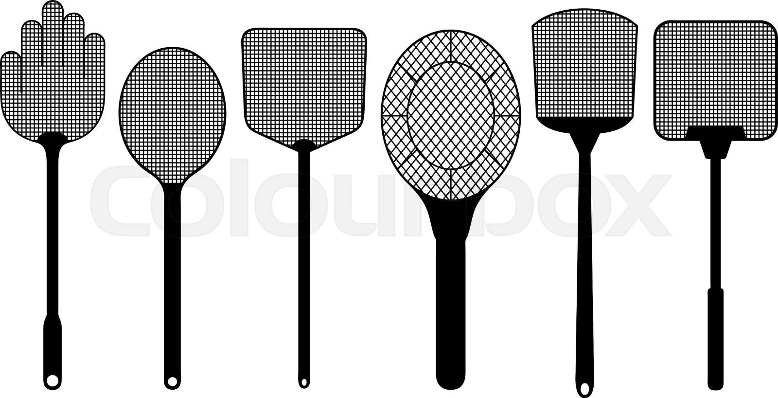 Set of different fly swatters Stock vector Colourbox