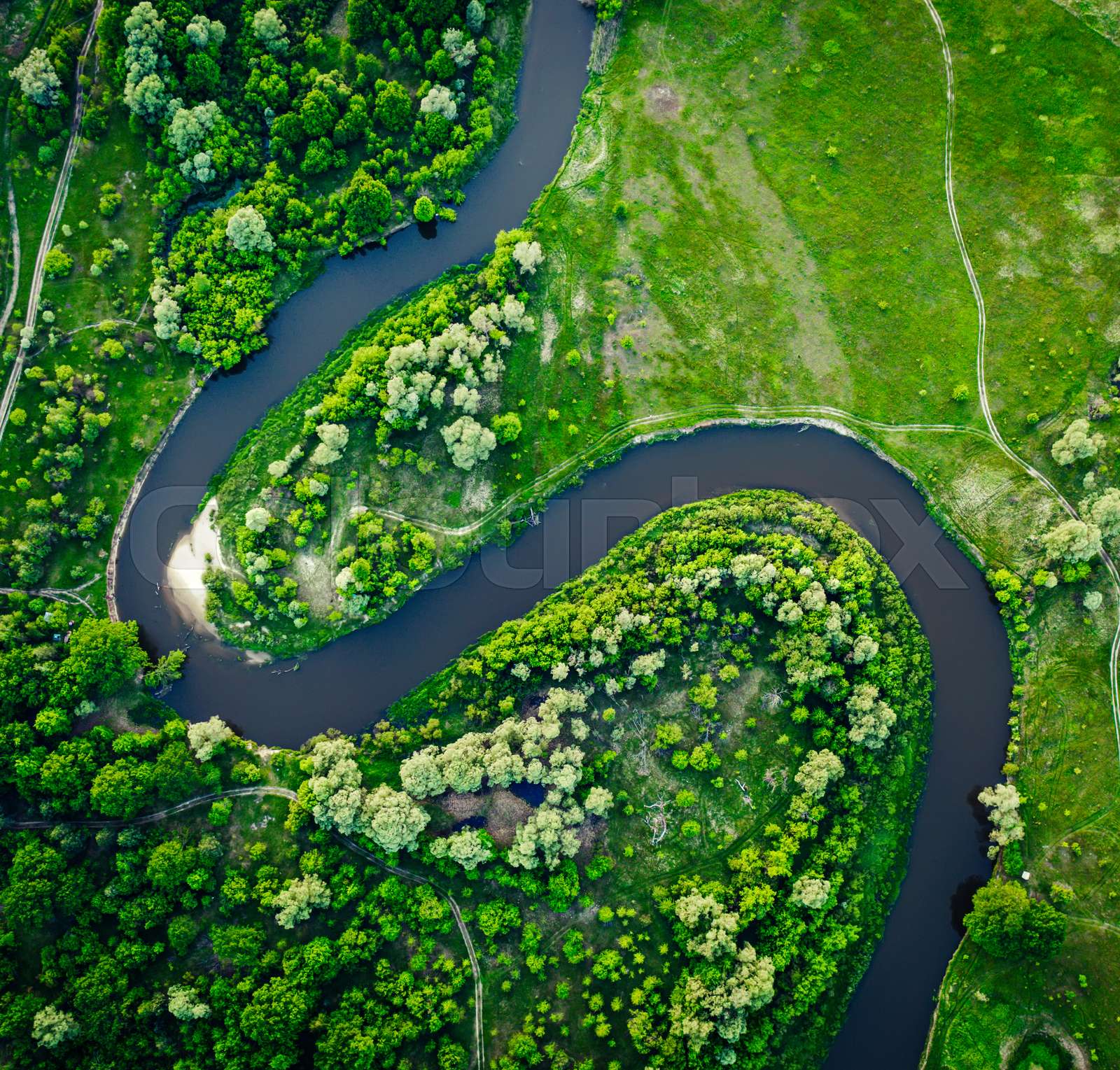 River In The Meadows Stock Image Colourbox