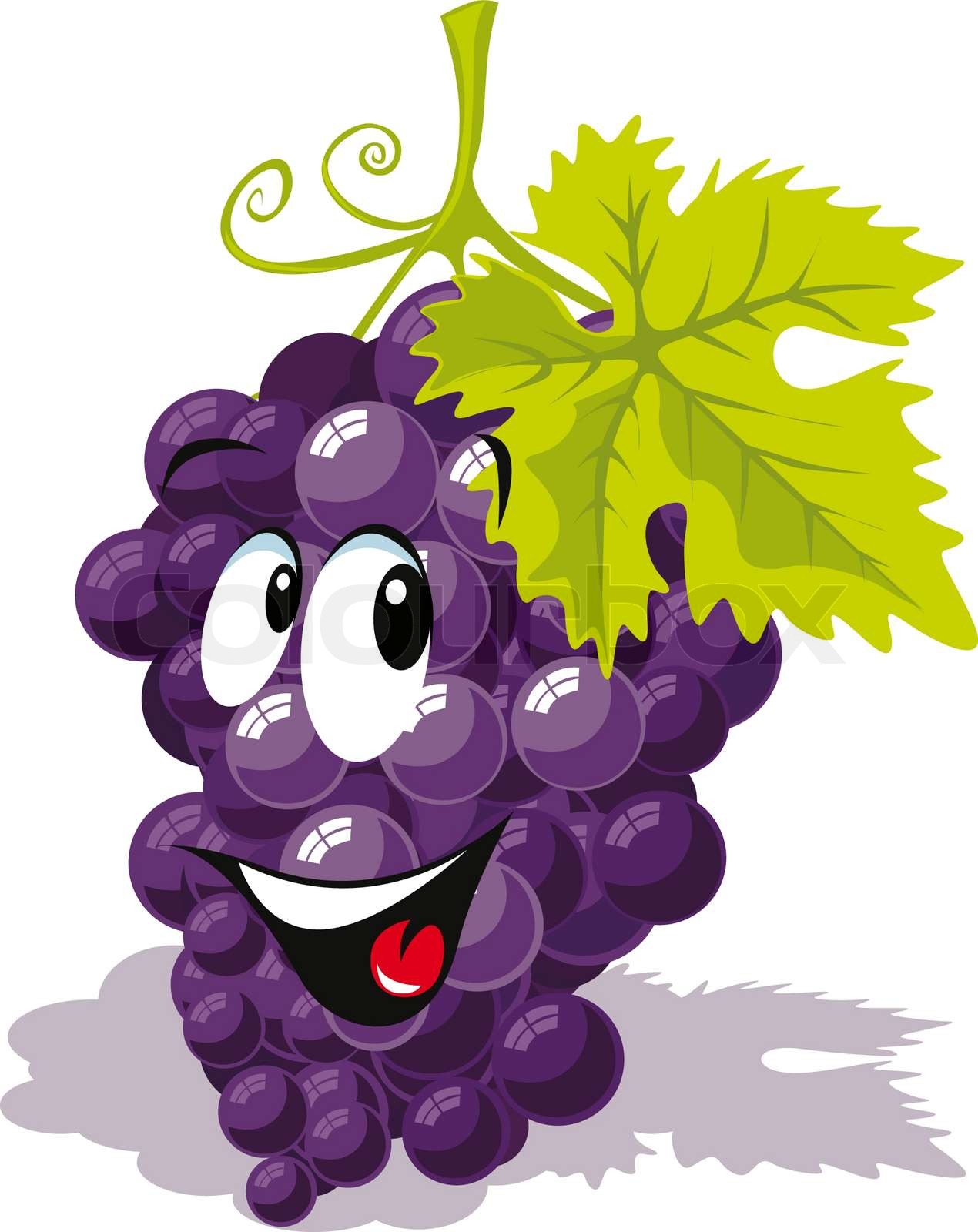 wine grape cartoon Stock vector Colourbox