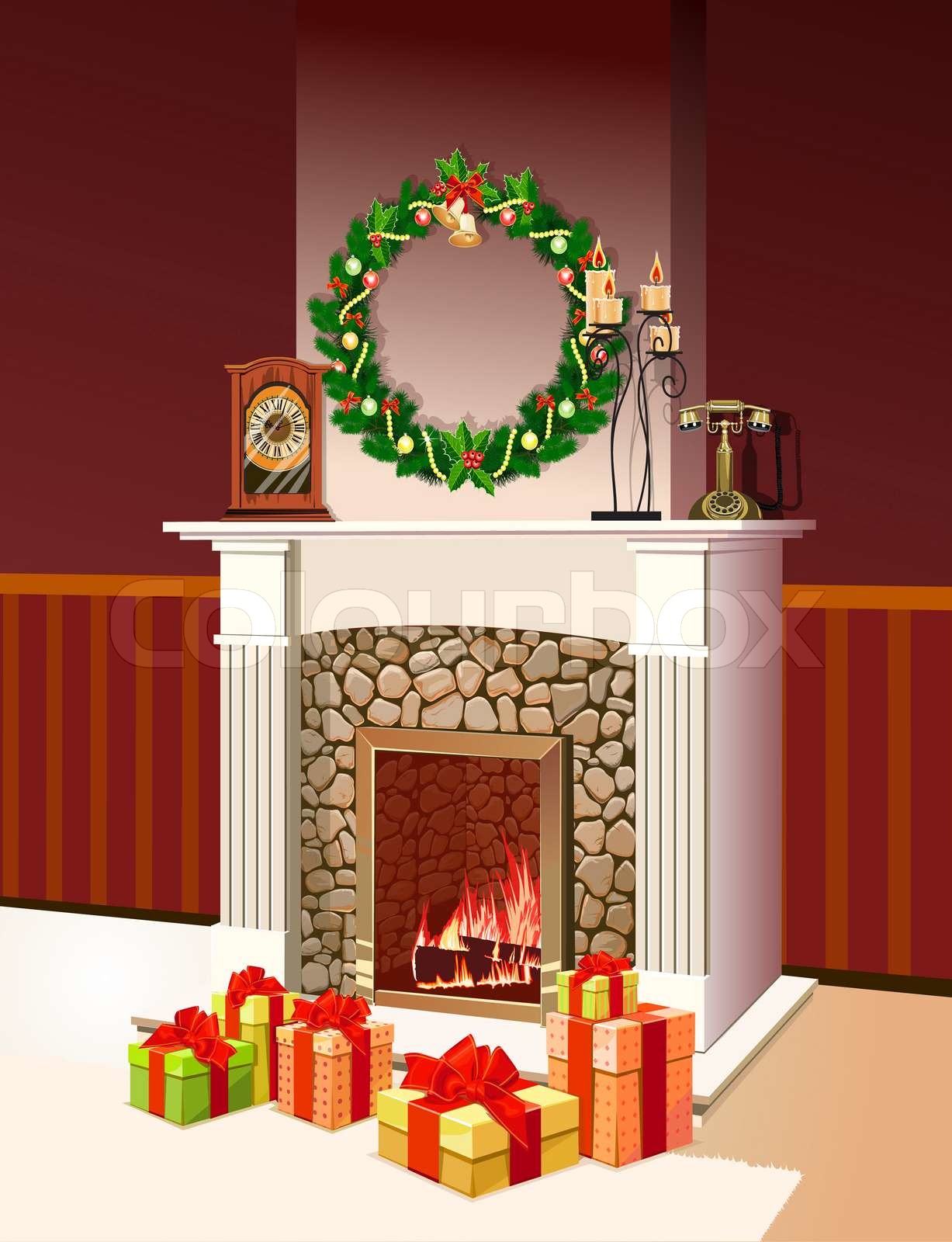 DASHAN Fotohintergrund Weihnachten Kamin – 3x2,4 M Polyester, Wasserdicht, Für Foto-Studio, Events