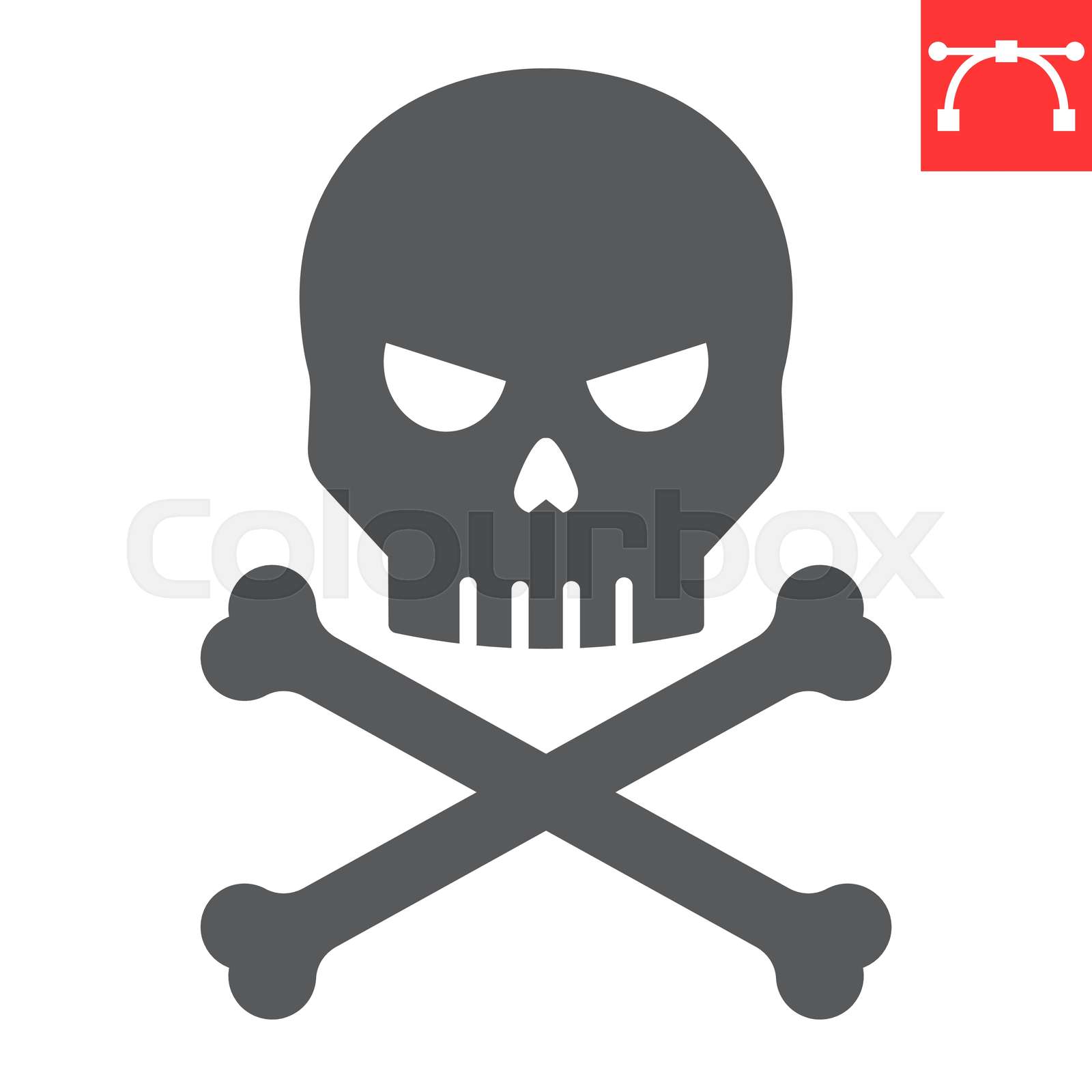 Skull and crossbones glyph icon Stock vector Colourbox