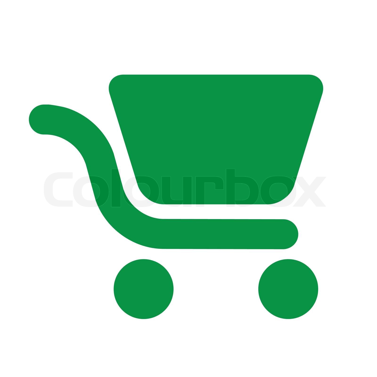 Icon shopping cart green Stock vector Colourbox