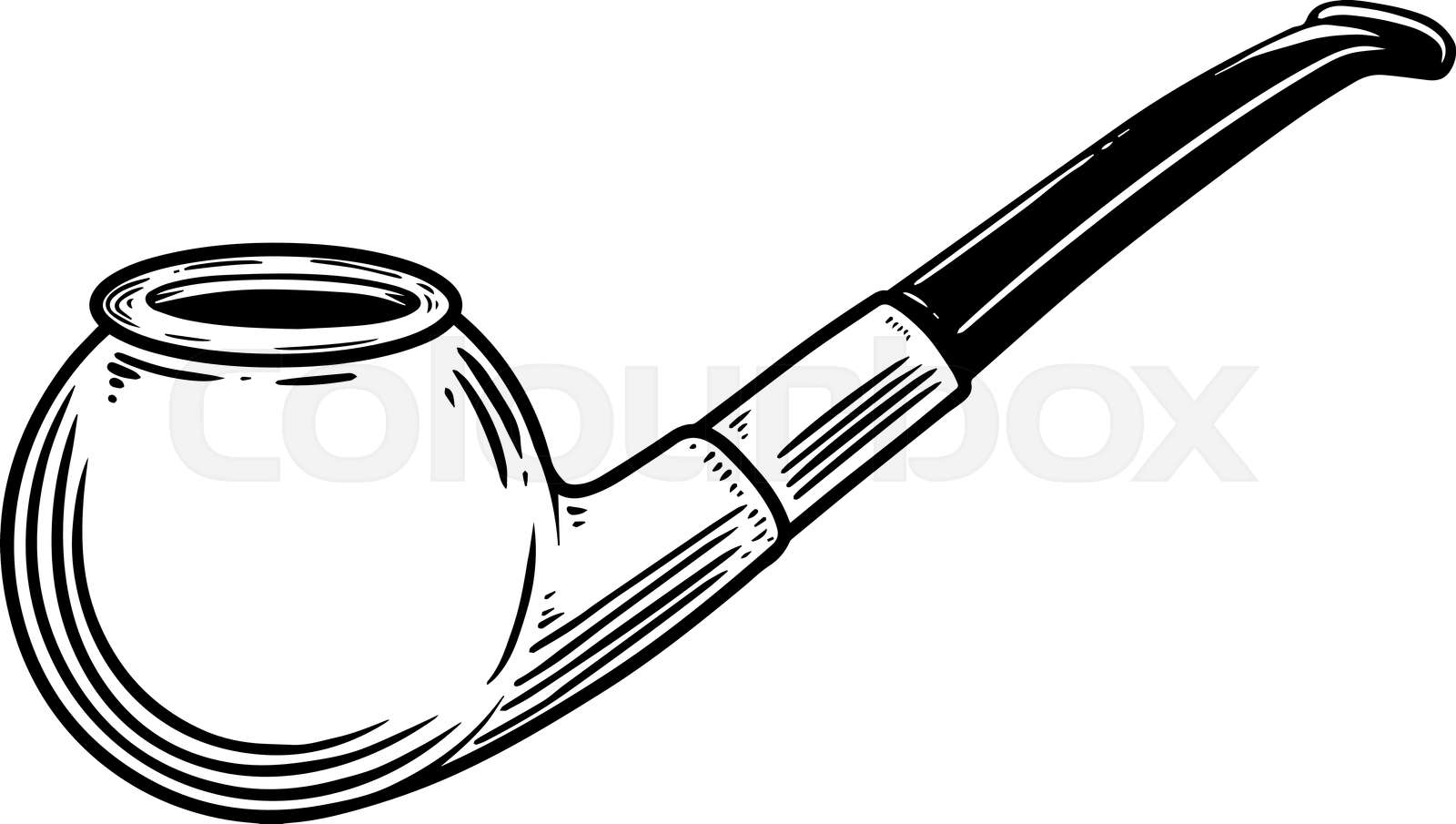 Illustration of smoking pipe. Design element for logo, label, sign