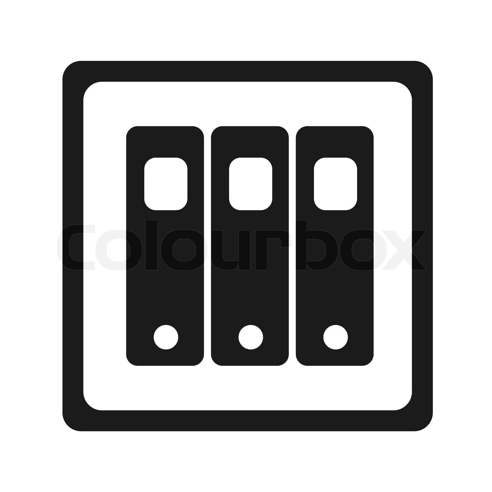 Kontor ikon i sort | Stock vektor | Colourbox