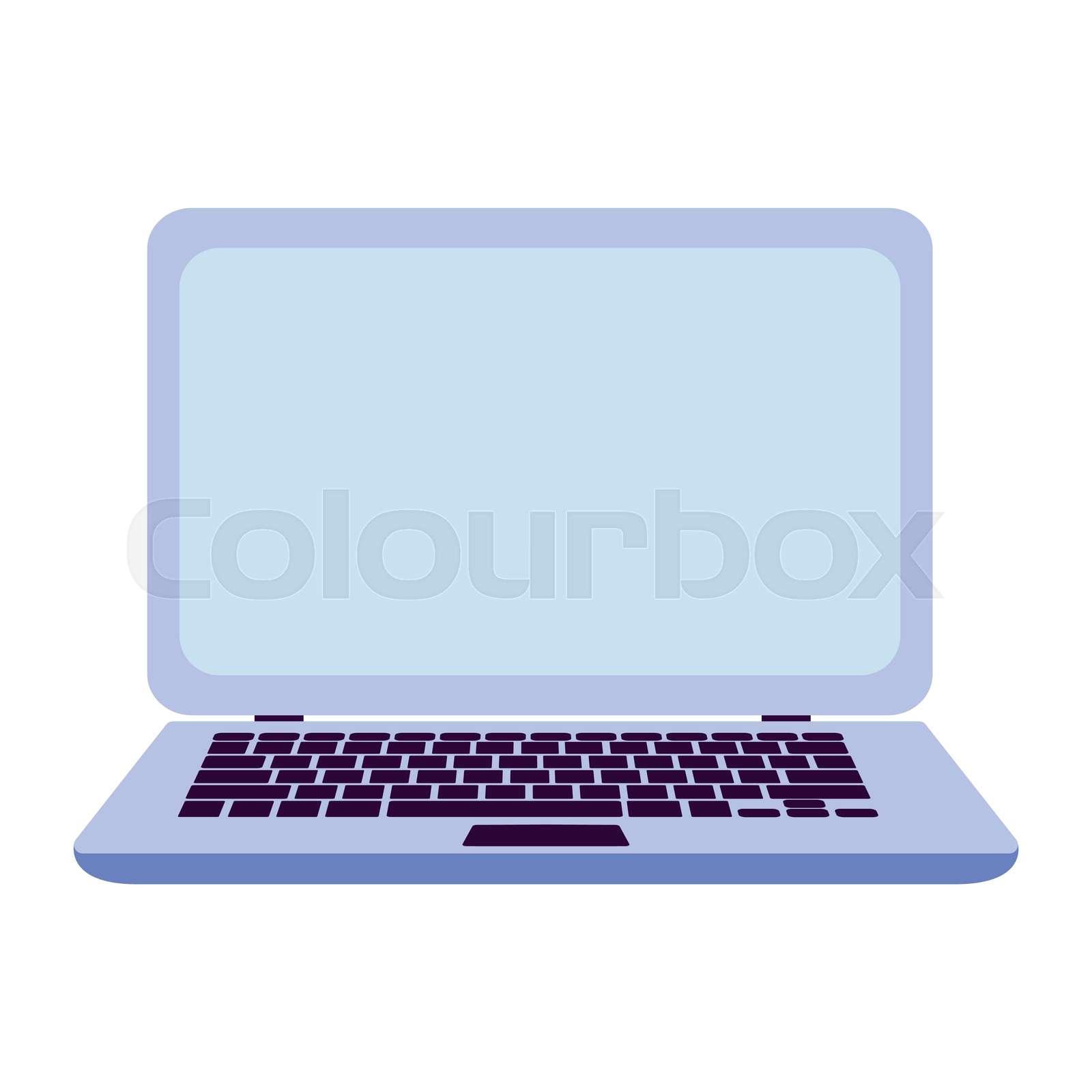 Computer laptop with blank empty screen for copy space stock vector