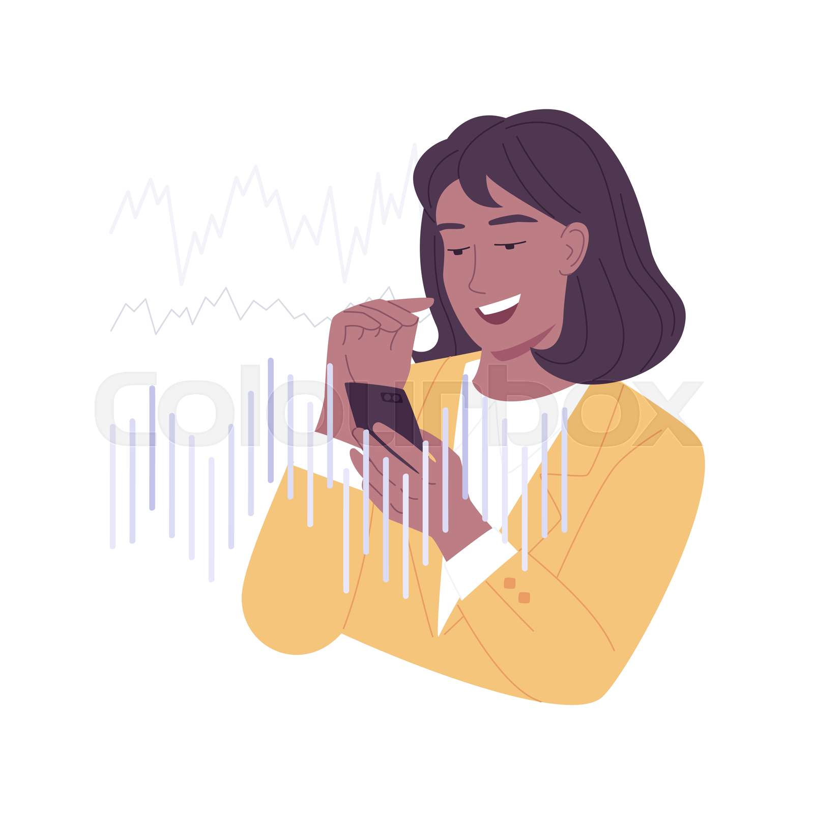 Stock trading app isolated cartoon vector illustrations. | Stock vector