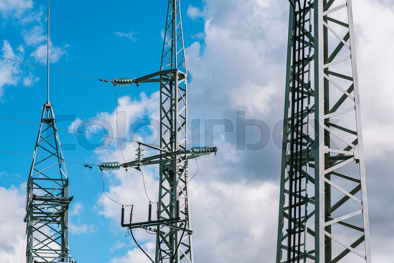 High Voltage Towers Stock Image Colourbox