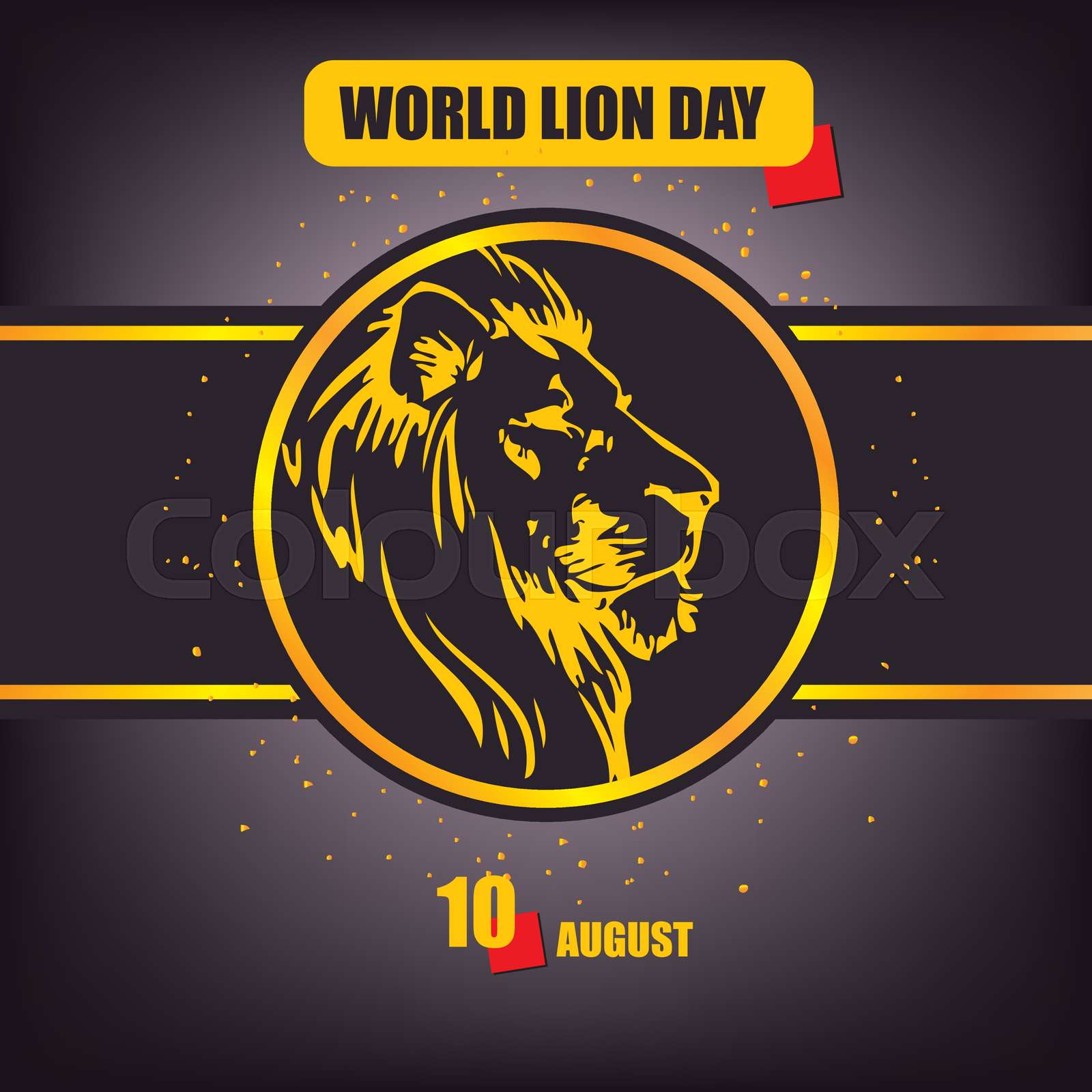 Happy World Lion Day Stock Vector Colourbox Happy World Lion Day Stock Vector Colourbox