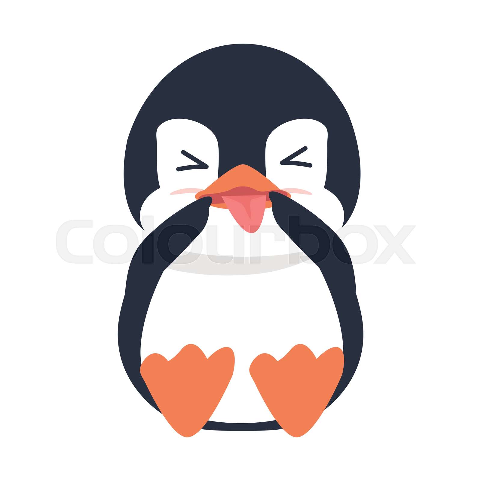 Cute Funny Penguin Cartoon Vector Stock Vector Colourbox