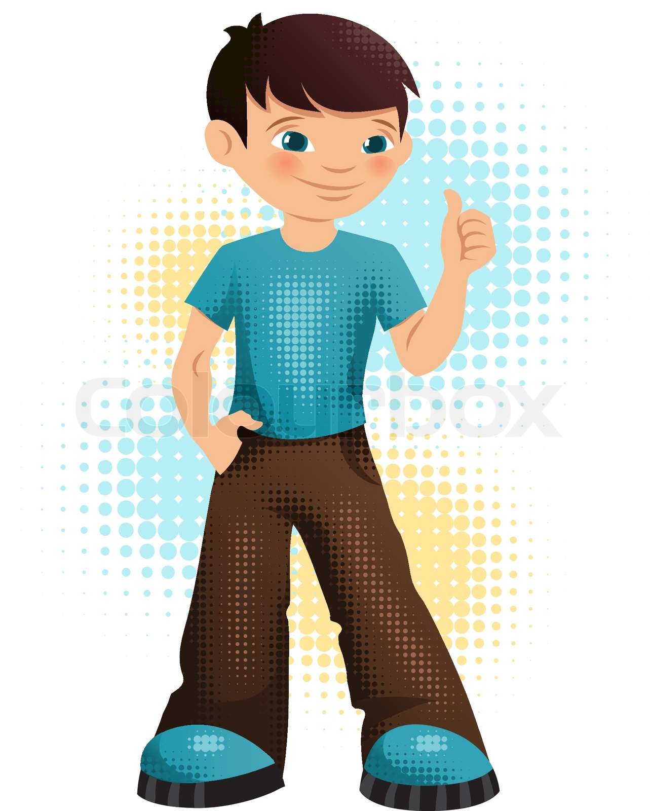 Illustration of a happy young teen boy | Stock vector | Colourbox